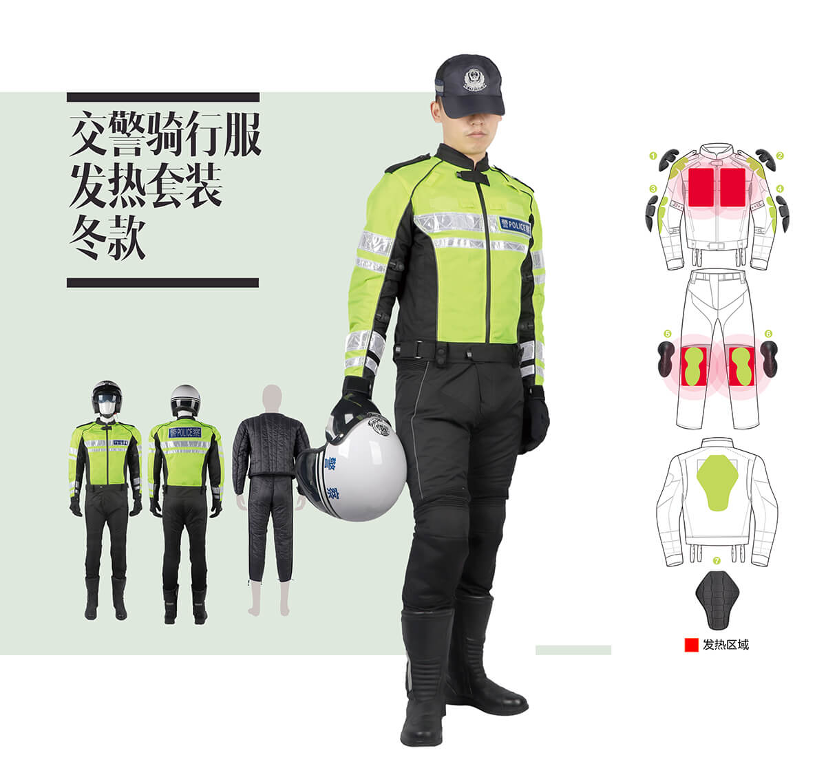 交警制热骑行服