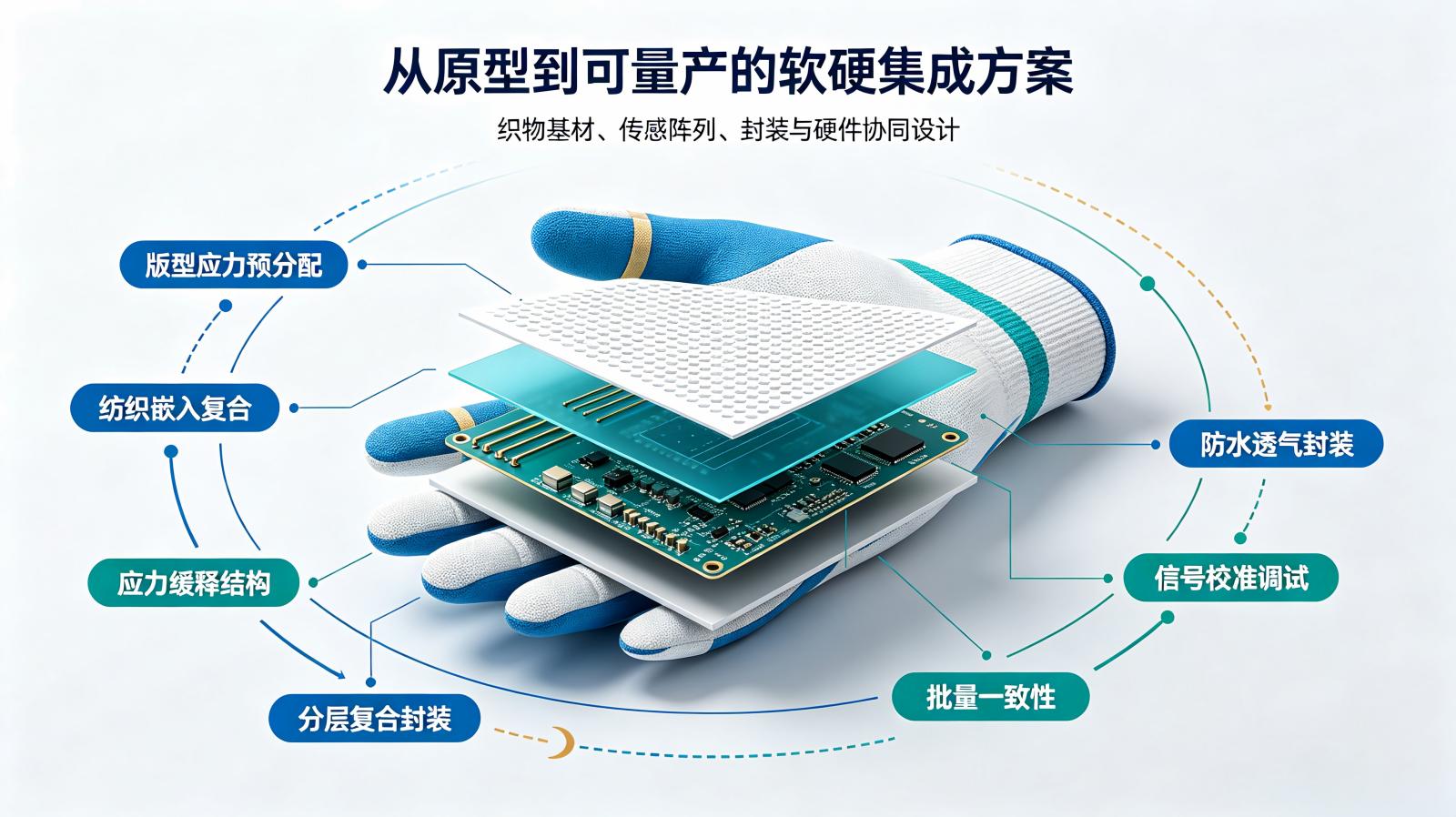 灵巧手训练手套的压力传感阵列